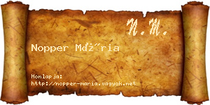 Nopper Mária névjegykártya